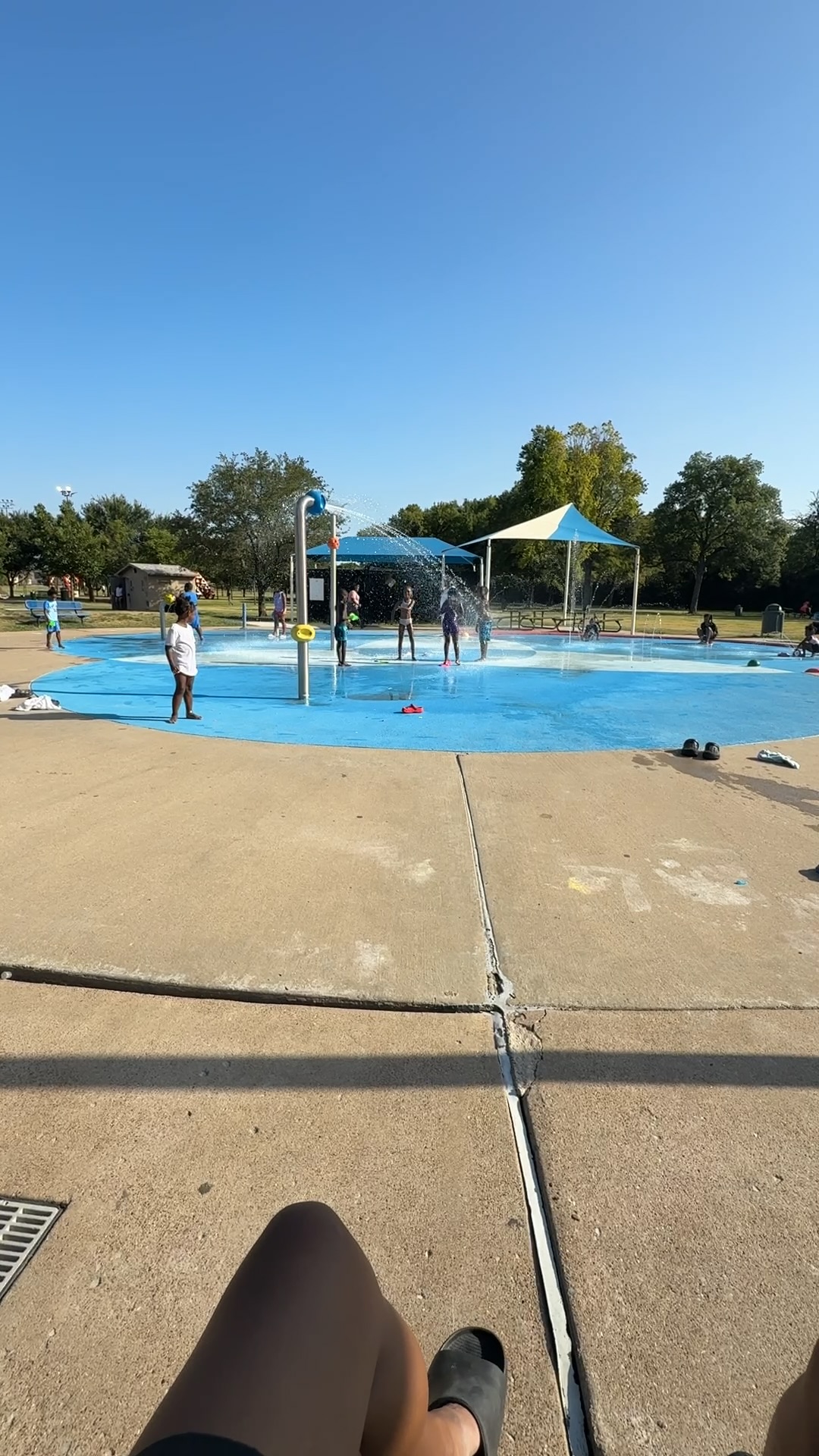 Wide view of the Danieldale Park splash pad during Splash 4 Supplies